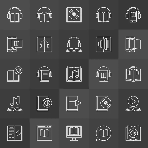 Audio-boek icons set — Stockvector