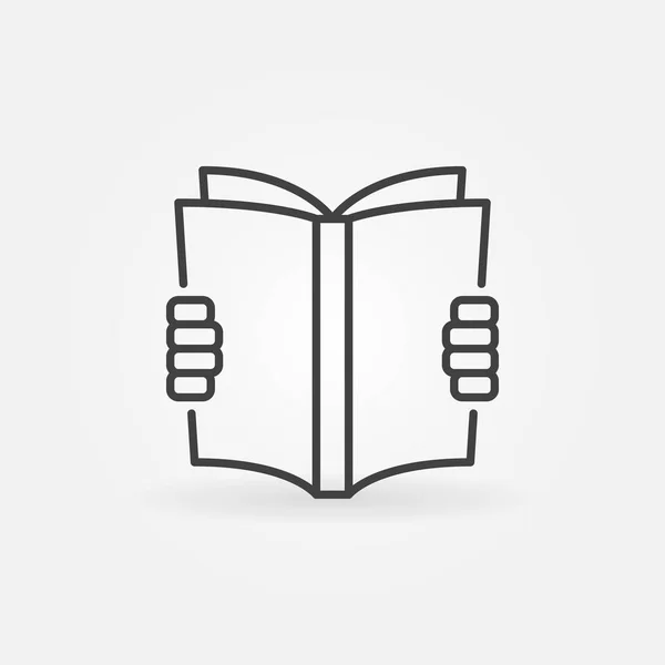 Leyendo un icono de concepto de libro — Vector de stock