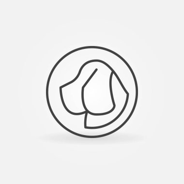 Dog Head'a daire vektör simgesi