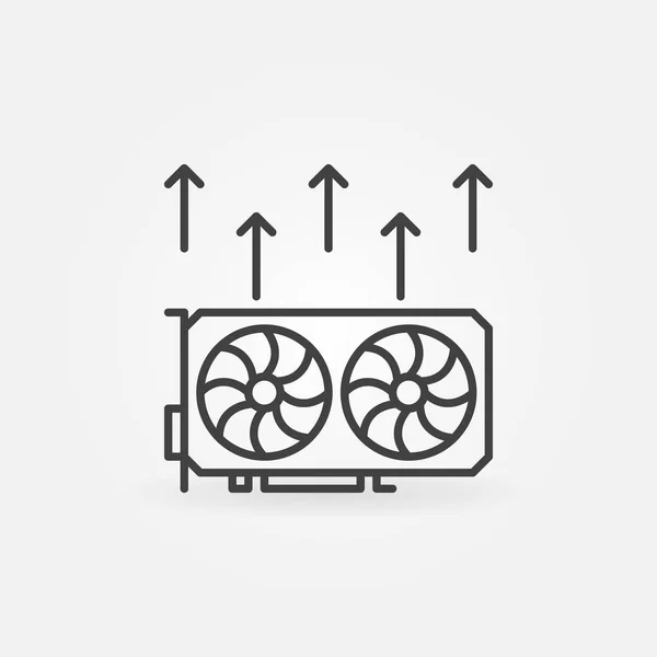 Icône d'extraction de carte vidéo - crypto-monnaie vectorielle GPU concéder l'exploitation minière — Image vectorielle