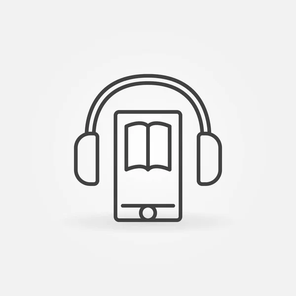 Audiolibro en el icono del smartphone — Vector de stock