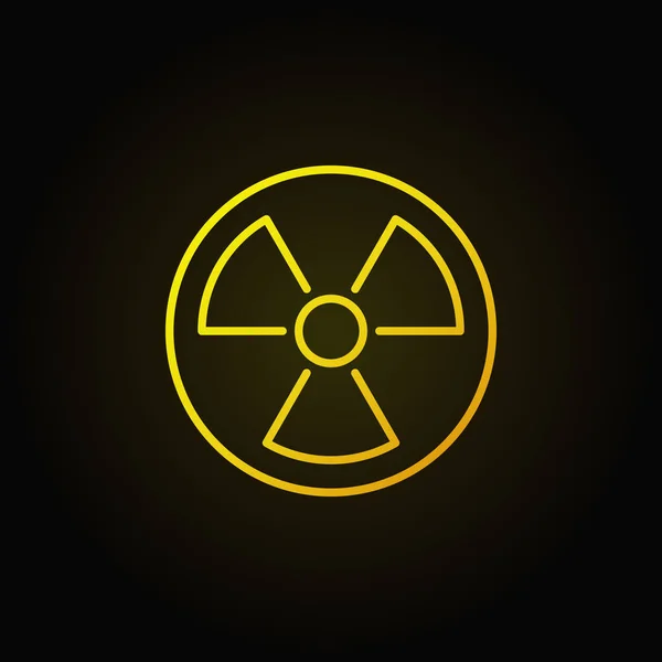 Strahlungslineares gelbes Symbol — Stockvektor