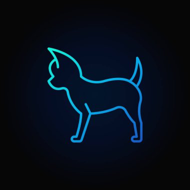 Küçük köpek mavi vektör satırı simgesi