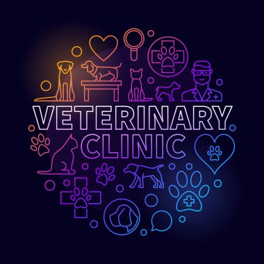 Hayvan hastalıklarıyla ilgili klinik renkli resimde