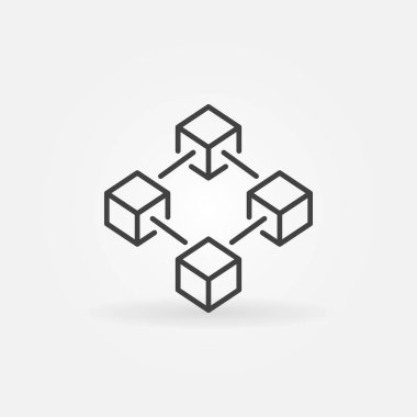 Blockchain vektör simge veya tasarım öğesi