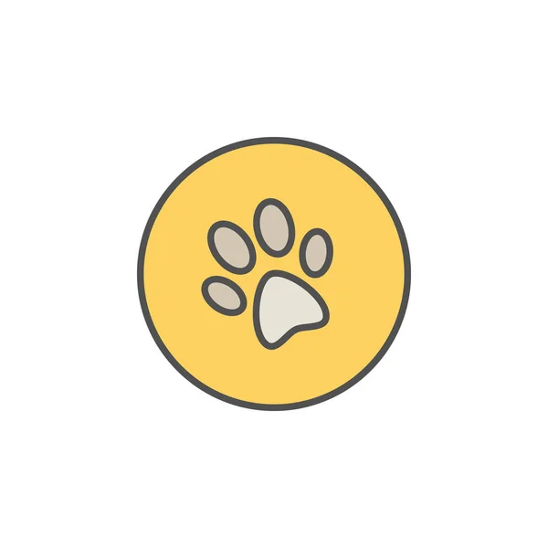 Dog trail or paw print colorful icon — Stock Vector