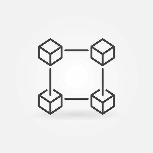 Ikona řetězu bloku stylově tenká čára. Šifrovací měna a blockch — Stockový vektor