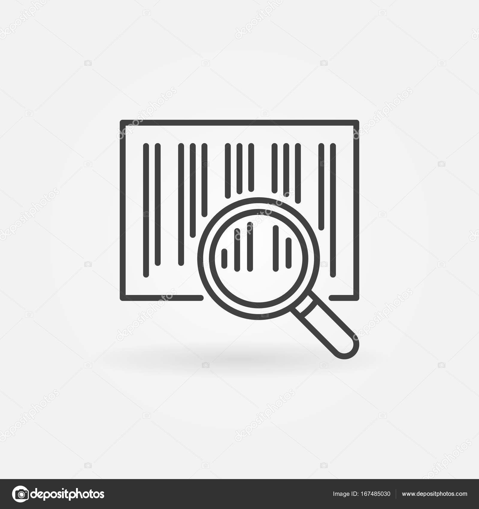Icône De Ligne Recherche Code à Barres Vector Loupe