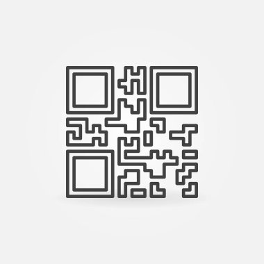 Vektör Qr kodu simgesini veya simge çizgi stili