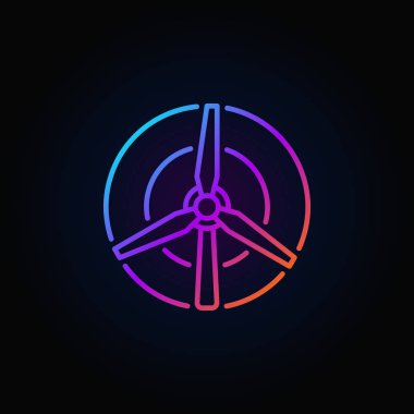 Vektör rüzgar türbini renkli simge