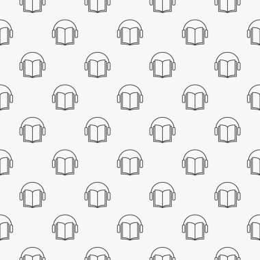 Kulaklık deseni ile açık kitap