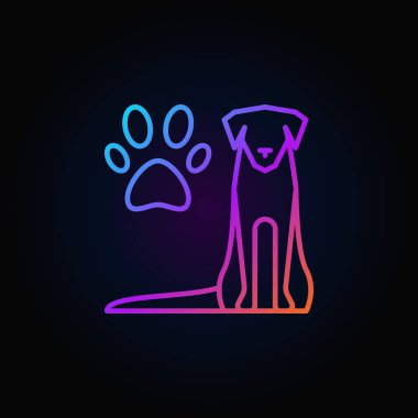 Köpek pençe baskı renkli simge ile