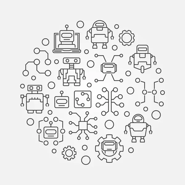 Inteligência artificial ilustração redonda —  Vetores de Stock