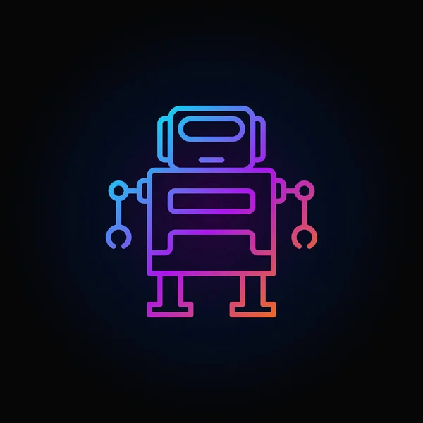 Милий робот вектор барвиста піктограма або логотип у стилі тонкої лінії — стоковий вектор