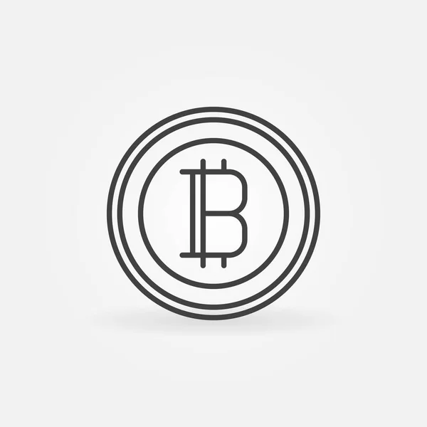 Icône de ligne Bitcoin. Vecteur crypto-monnaie ronde signe minimal — Image vectorielle