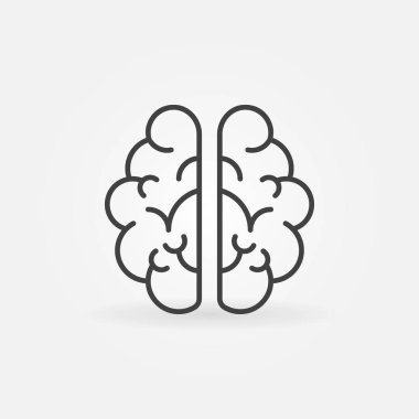 Beyin anahat simgesi. İnce çizgi stilinde işareti vektör akıl kavramı