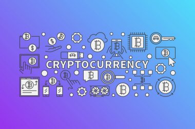 Cryptocurrency renkli resimde - bitcoins incelemesi kavramı