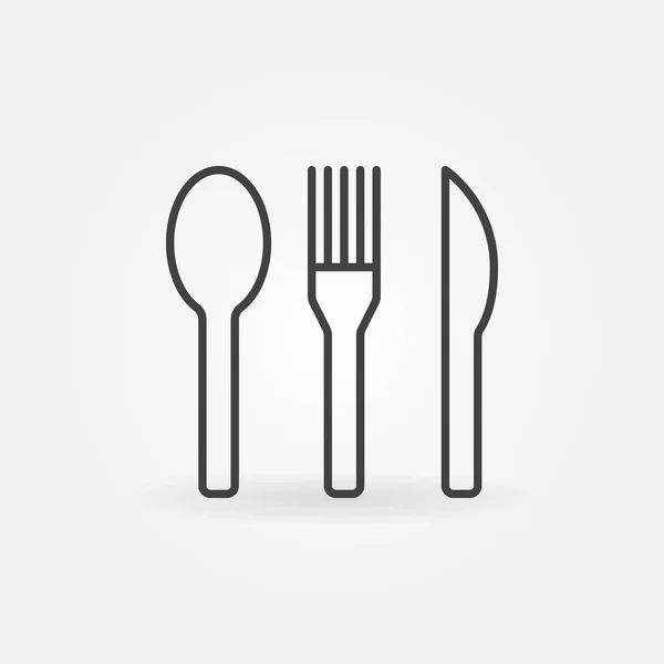 Spoon with fork and knife icon or symbol — Stock Vector