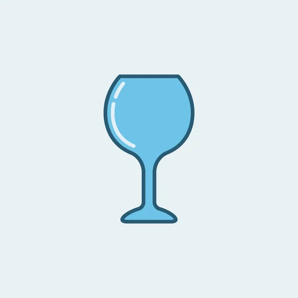 Ícone azul de vidro de vinho colorido — Vetor de Stock
