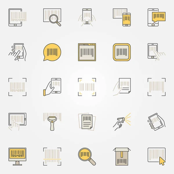 Barcode kleurrijke vector icons set — Stockvector