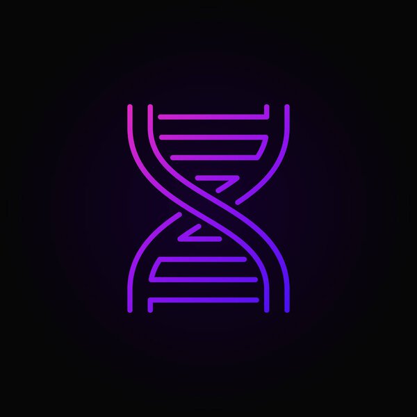 Dna spiral colorful icon or symbol in thin line style
