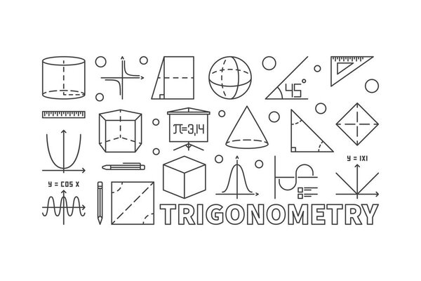 Trigonometry and math minimal illustration