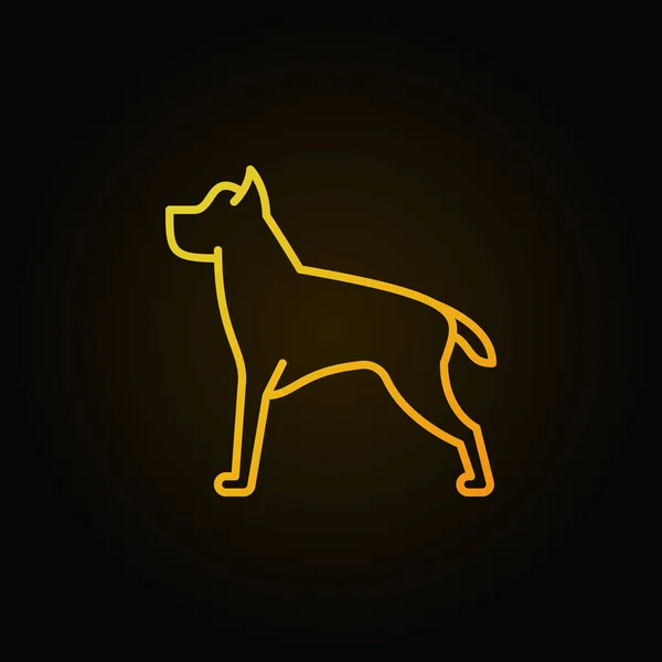Pes linie vektor žluté koncept ikona — Stockový vektor