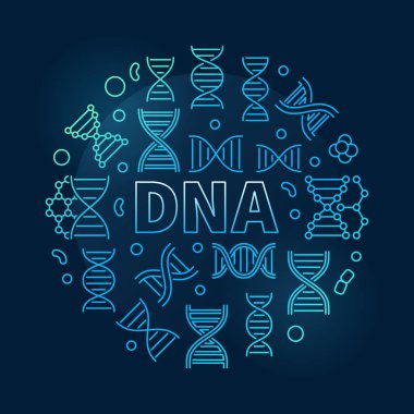 DNA bilim mavi illüstrasyon vektör yuvarlak
