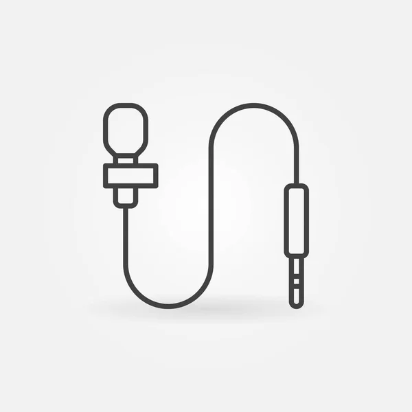 Lapel microphone line icon — Stock Vector