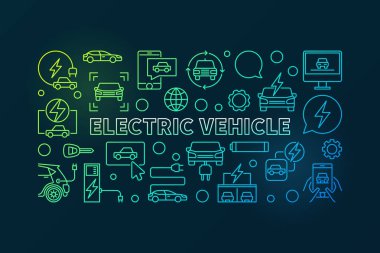 Elektrikli araç renkli vektör çizim