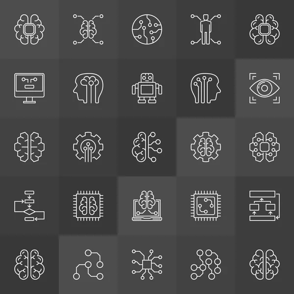 AI Icons collection - vektör yapay zeka işaretleri — Stok Vektör