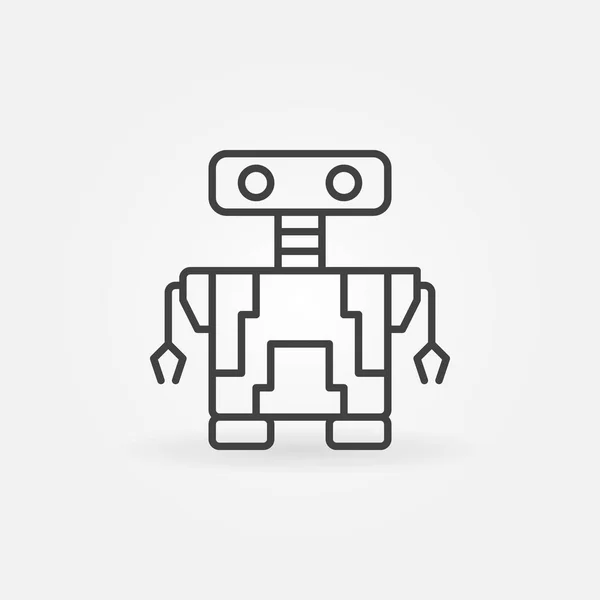 Kleine robot vector concept pictogram in dunne lijnstijl — Stockvector