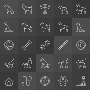 Vektör köpek çizgi Icons collection