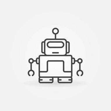 Anten vektör simge ince çizgi tarzı ile sevimli robot