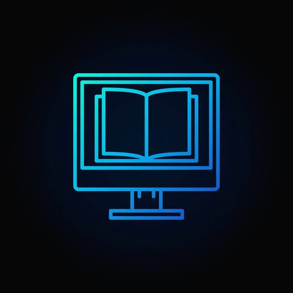 Computerbildschirm mit offenem Buch — Stockvektor