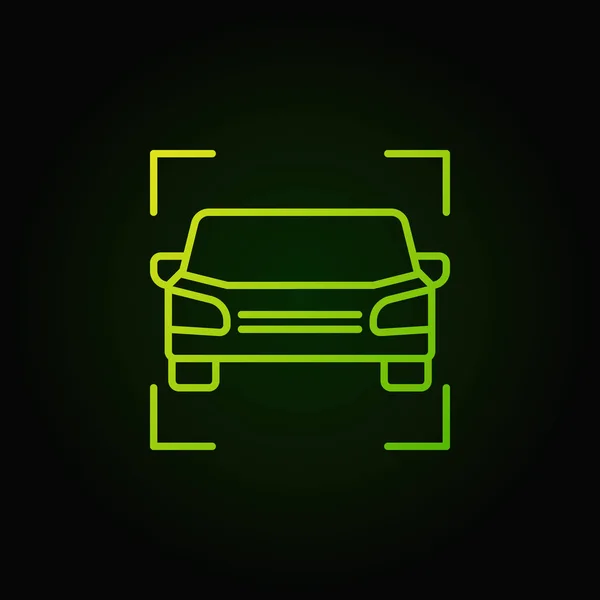 汽车绿色图标-矢量车辆轮廓概念符号 — 图库矢量图片