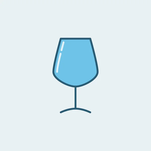 Wine glass vector blue icon — Stock Vector