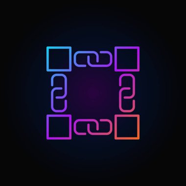 Renkli blockchain vektör kavramı doğrultusunda simgesini veya logo eleman