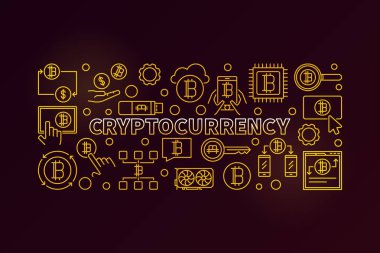 Cryptocurrency altın vektör çizim