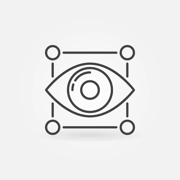 Eye vector icon. Minimal machine learning symbol — Stock Vector