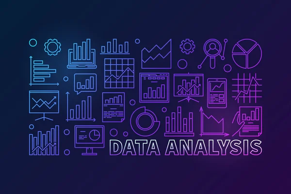 Εικονογράφηση πολύχρωμο διάνυσμα ανάλυση δεδομένων — Διανυσματικό Αρχείο