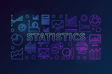 İstatistik renkli yatay vektör afiş