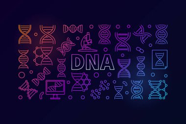 DNA vektör bilim renkli yatay banner