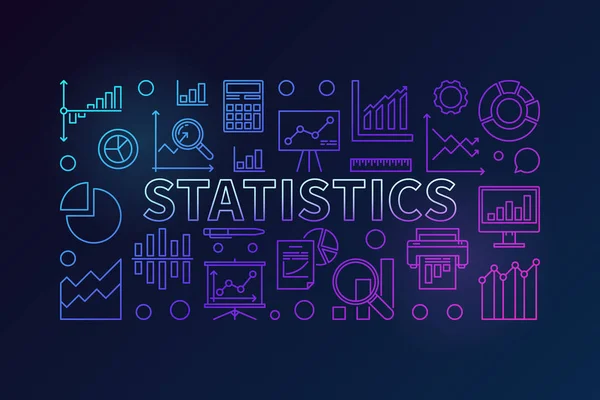 Statistics colorful horizontal vector banner — Stock Vector