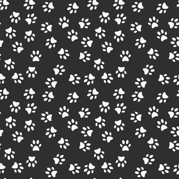 Patte vecteur d'empreinte sombre motif sans couture — Image vectorielle