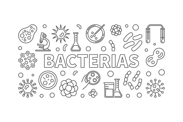 Bakterien horizontale Abbildung - Vektorvirus und Bakterien ba — Stockvektor