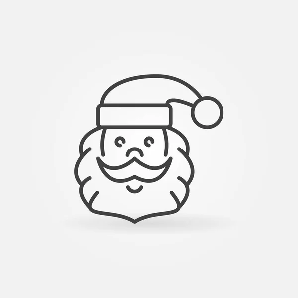 Icône contour du Père Noël. Symbole vectoriel de concept de visage de Père Noël — Image vectorielle