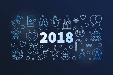 2018 yeni yıl vektör yaratıcı çizim