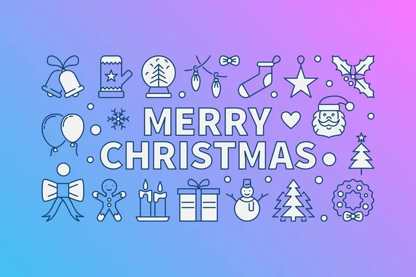 Πολύχρωμη εικονογράφηση φορέα χαρούμενα Χριστούγεννα ή banner — Διανυσματικό Αρχείο