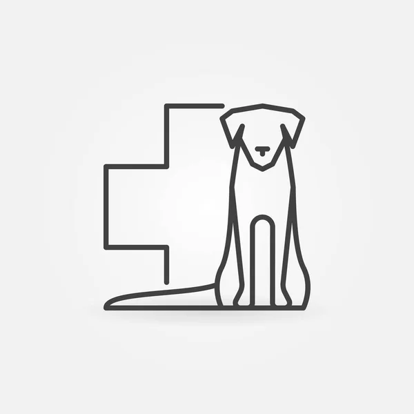 Dog with veterinary cross icon — Stock Vector